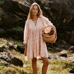 NWT Daughters of India Kyra Mini Dress in Apricot Blush